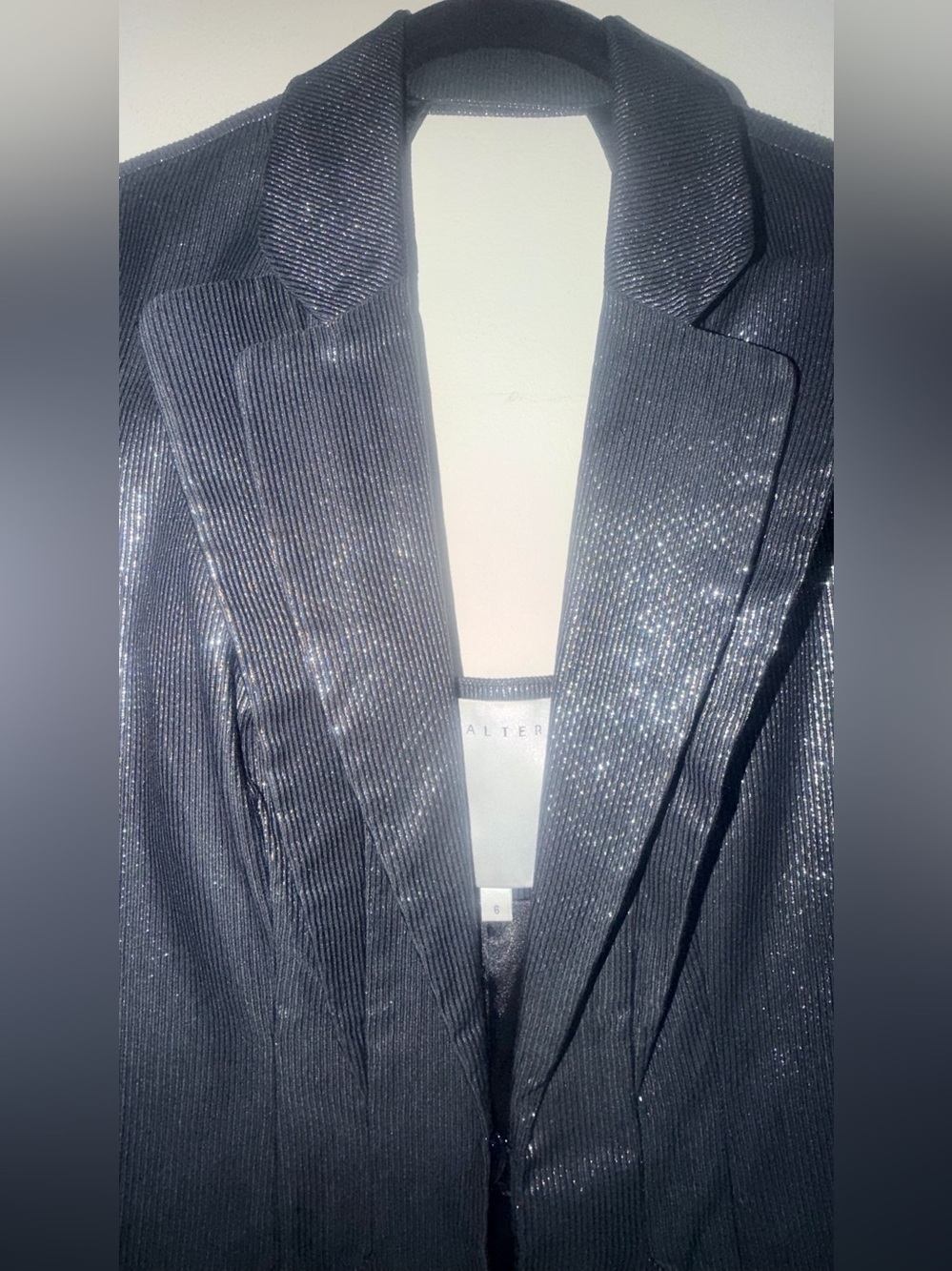 Walter Metallic Black Women's Blazer Jacket - Picture 4 of 12